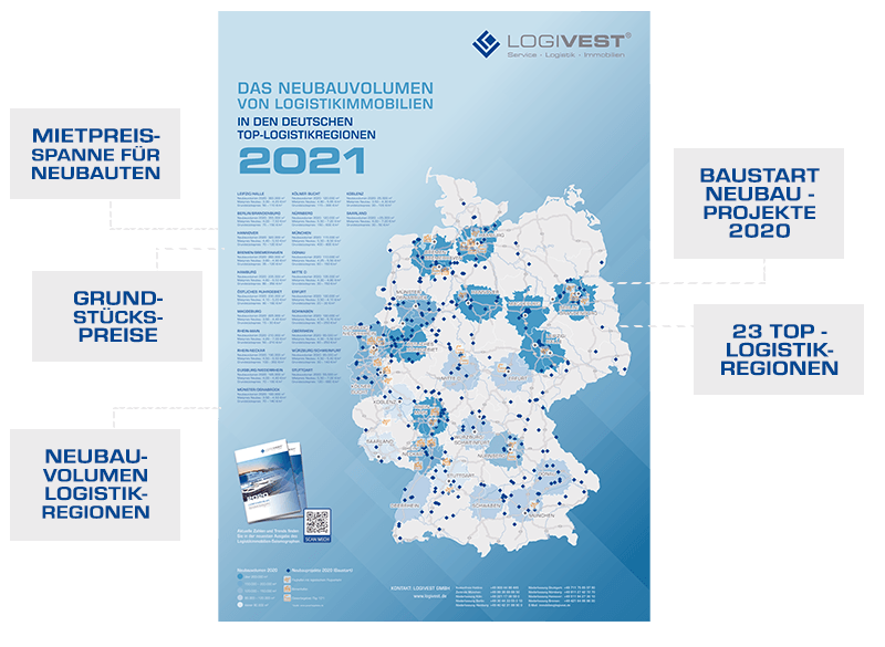 Die Logivest Neubauvolumenkarte für Logistikimmobilien im Detail