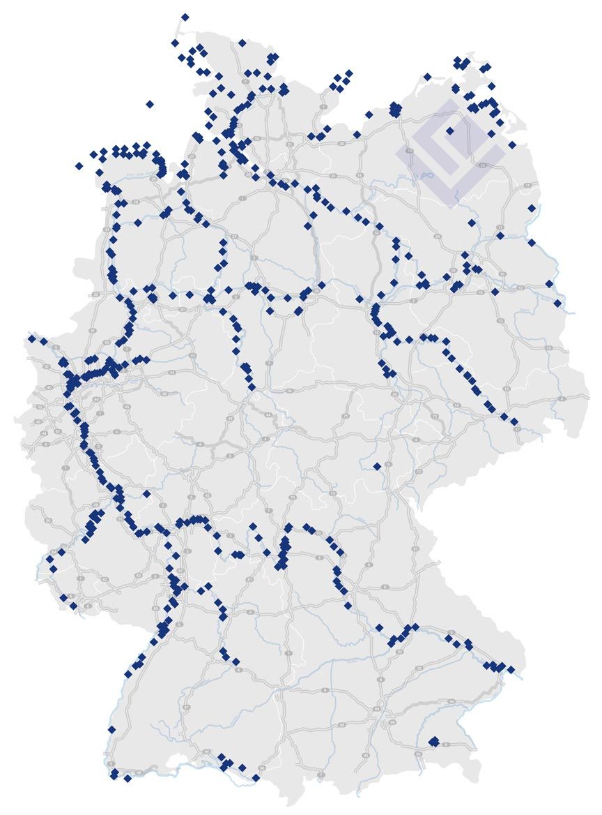 Logivest Kartengrafik Haefen Deutschland gesamt