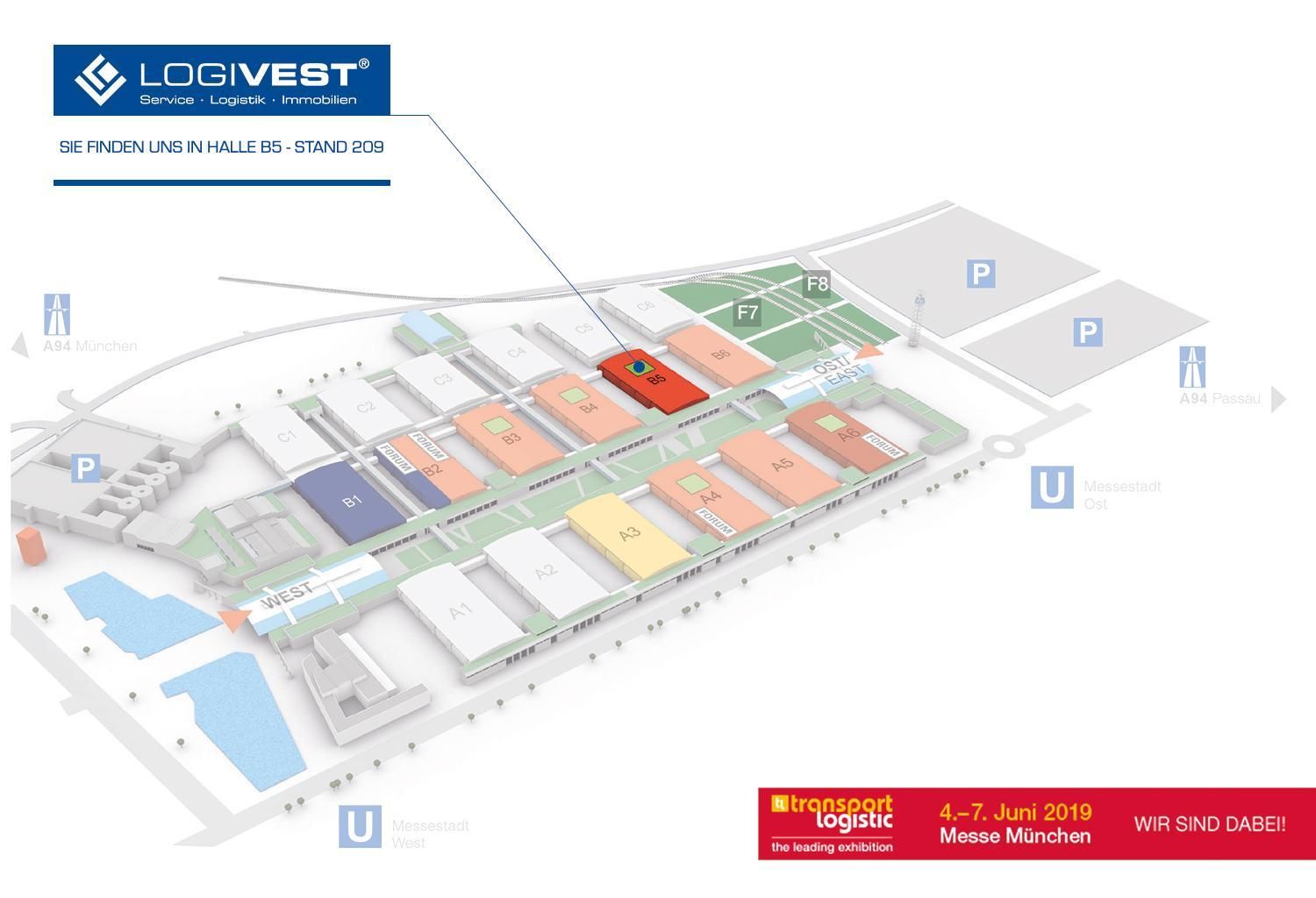 Logivest auf der transport logistic 2019 - Sie finden uns in Halle B5 Stand 209