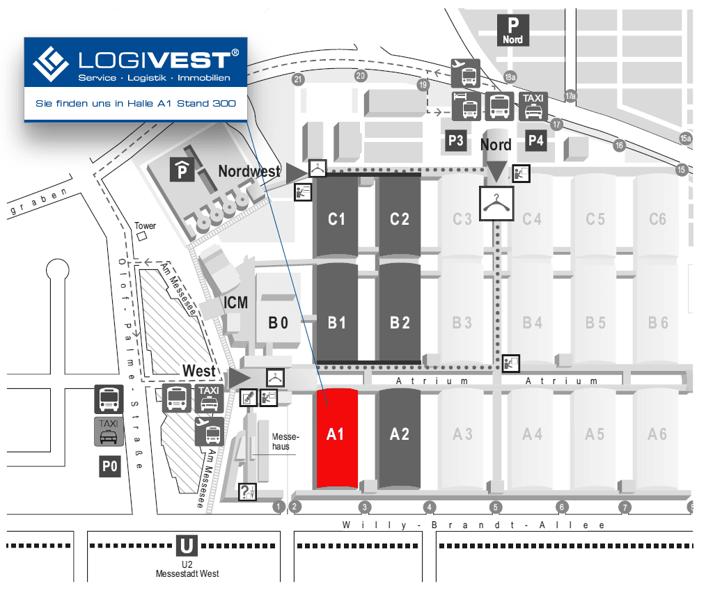 Hier finden Sie uns Logivest HalleA1 Stand300