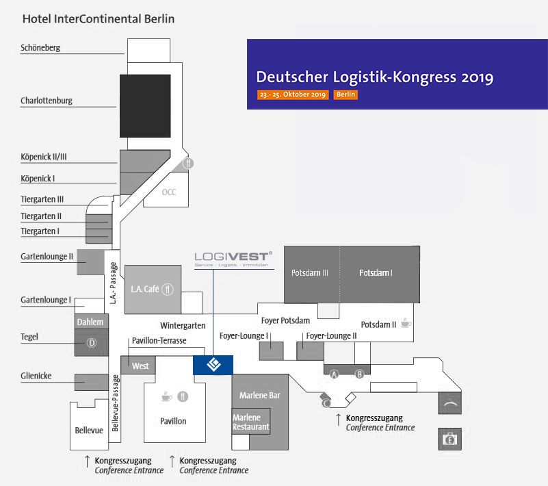 Lageplan BVL Kongress - Logivest in der Logistikimmobilien Lounge