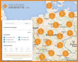 Gewerbegebiete.de: Bundesweite Ansiedlungsplattform bietet vergleichbare Leistungskennzahlen und Standortinformationen aller Gewerbegebiete Bild