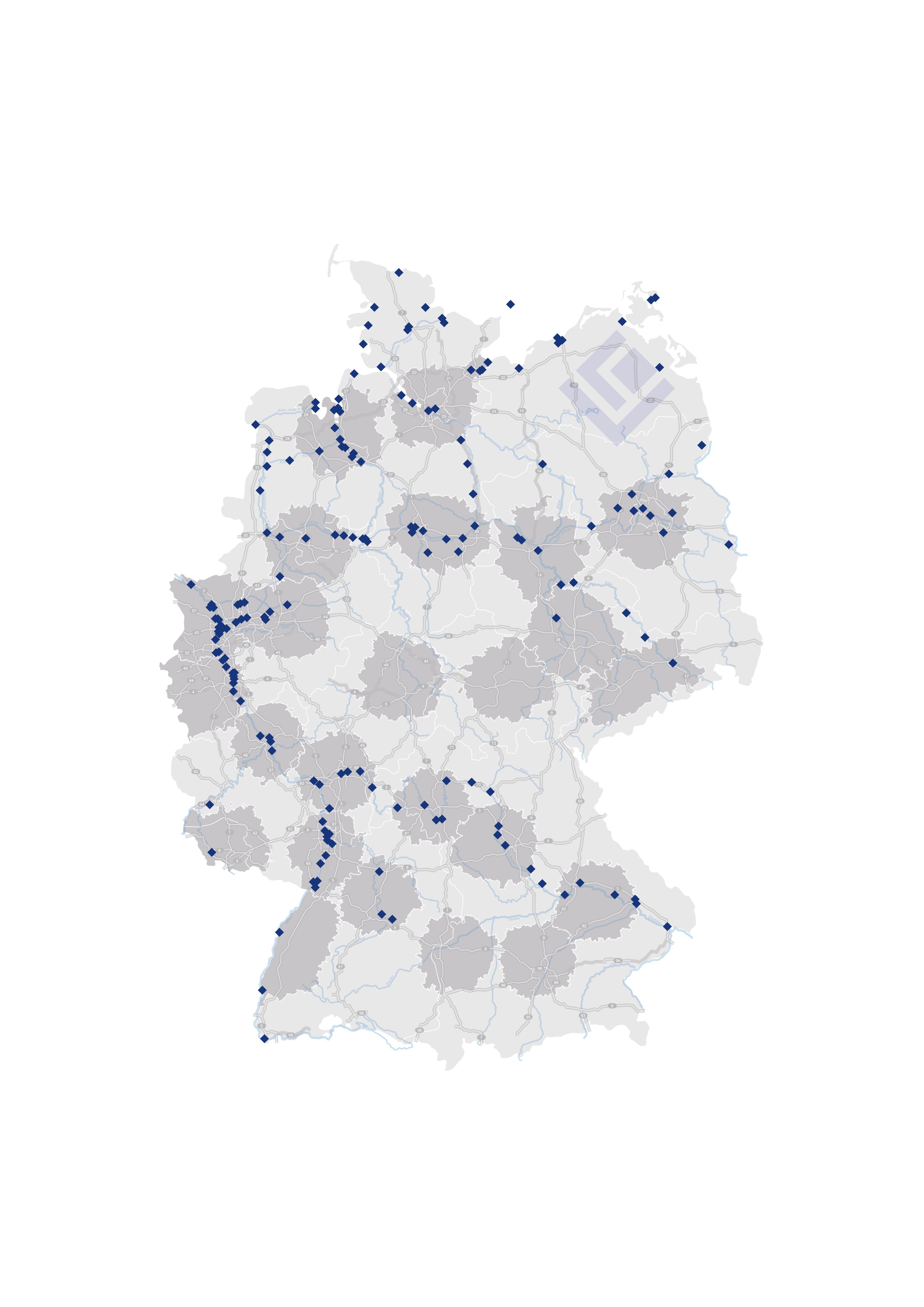 Logivest Kartengrafik Haefen Deutschland TopLogistikregionen